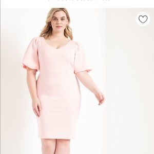 Eloquii puff sleeve dress black